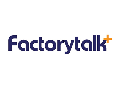 Factortalk logo in blue with yellow plus sign