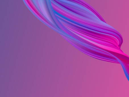 Purple wave icon in right-hand corner with a purple background