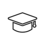 icon--grey--education A student's graduate hat grey icon