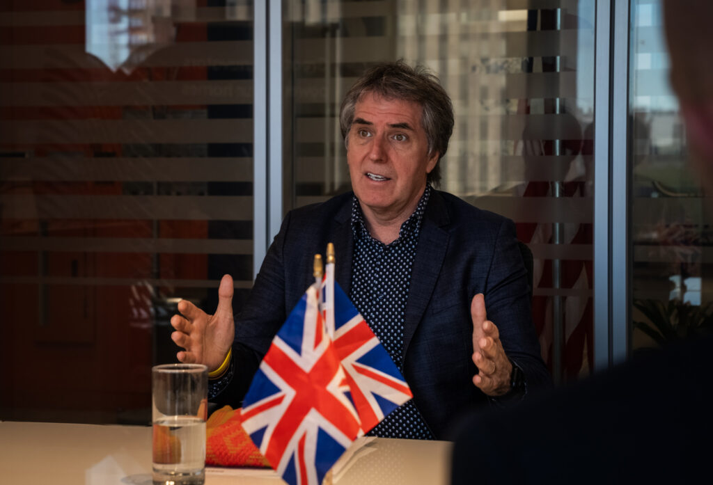 Mayor Steve Rotheram at a meeting in Boston during the Liverpool City Region’s trade, innovation and cultural mission to the USA in October 2024